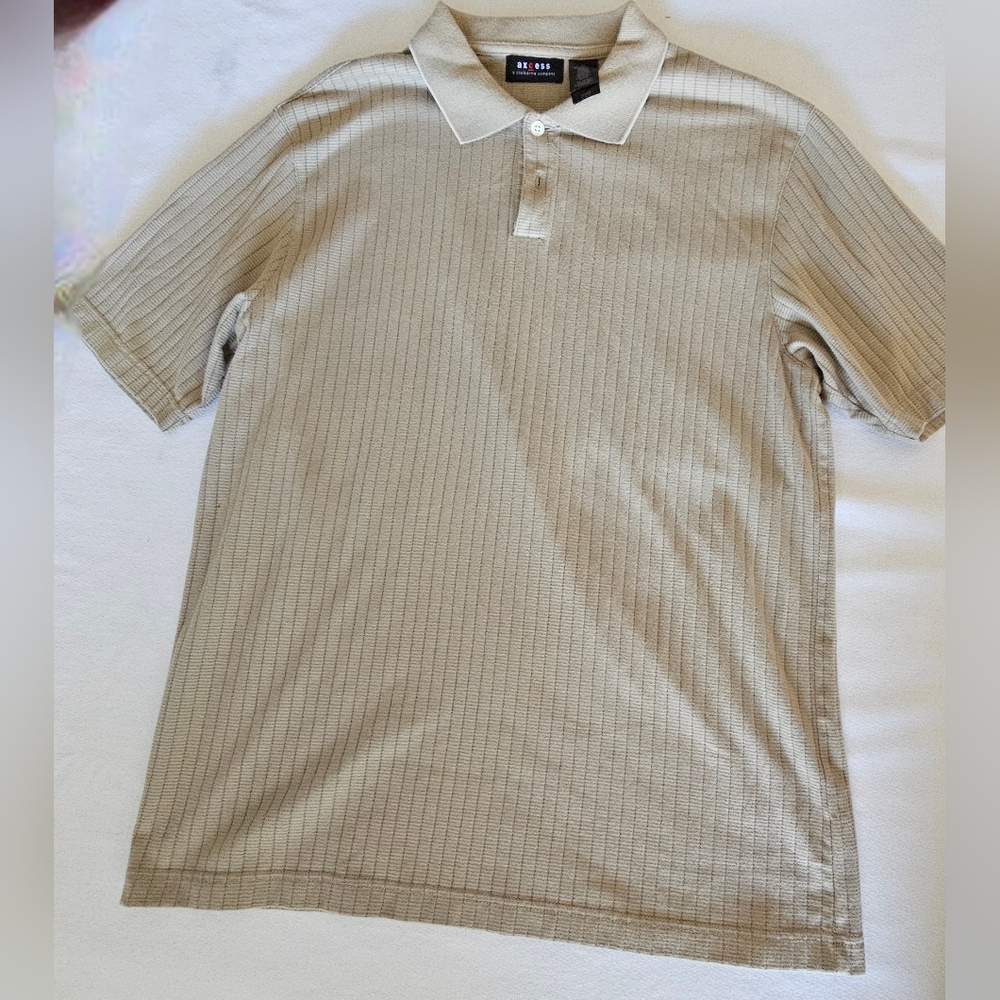 Axcess Beige Striped Polo Shirt